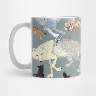 Wolves of the world poster Mug